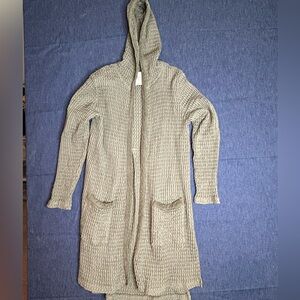 Waffle Knit Hooded Cardigan Mododoc Cotton